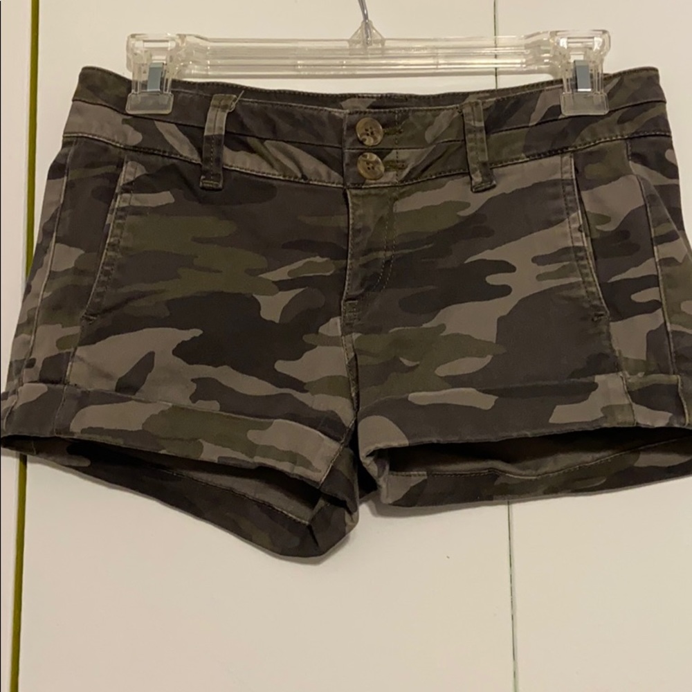 Army print  jean shorts